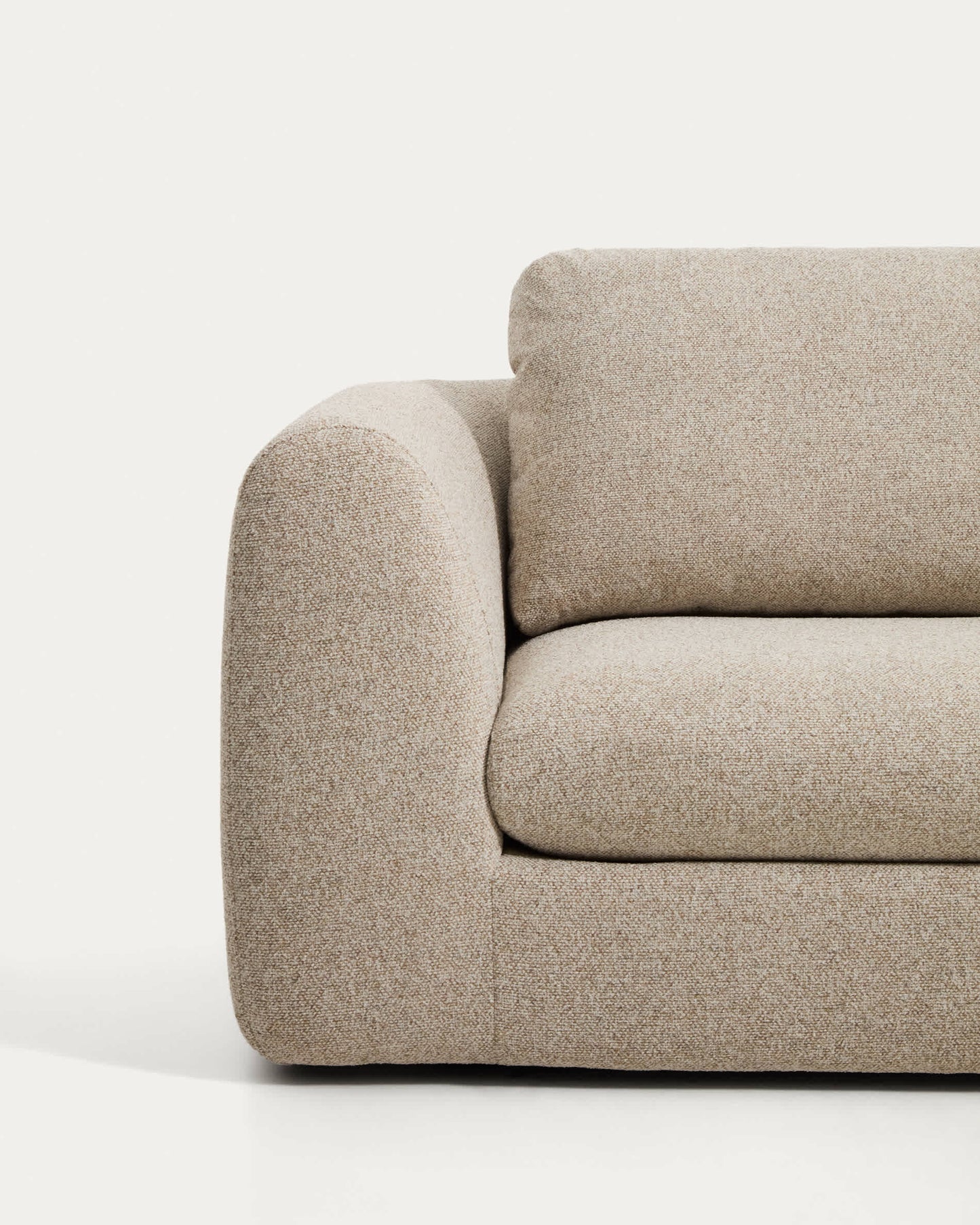 Divano ad angolo Vera 5 posti con elemento terminale destro beige 330 x 245 cm FSC Mix Credit
