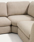 Divano ad angolo Vera 5 posti con elemento terminale destro beige 330 x 245 cm FSC Mix Credit