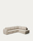 Divano ad angolo Vera 5 posti con elemento terminale destro beige 330 x 245 cm FSC Mix Credit