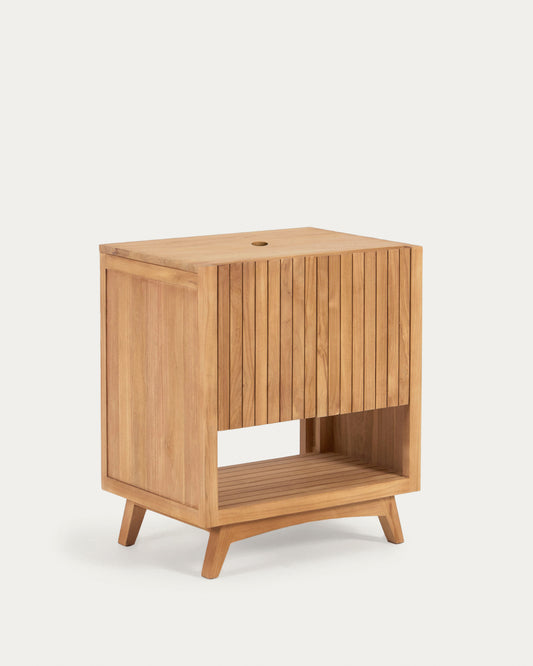 Mobile bagno rettangolare Kuveni in legno massiccio di teak 70 x 50 cm