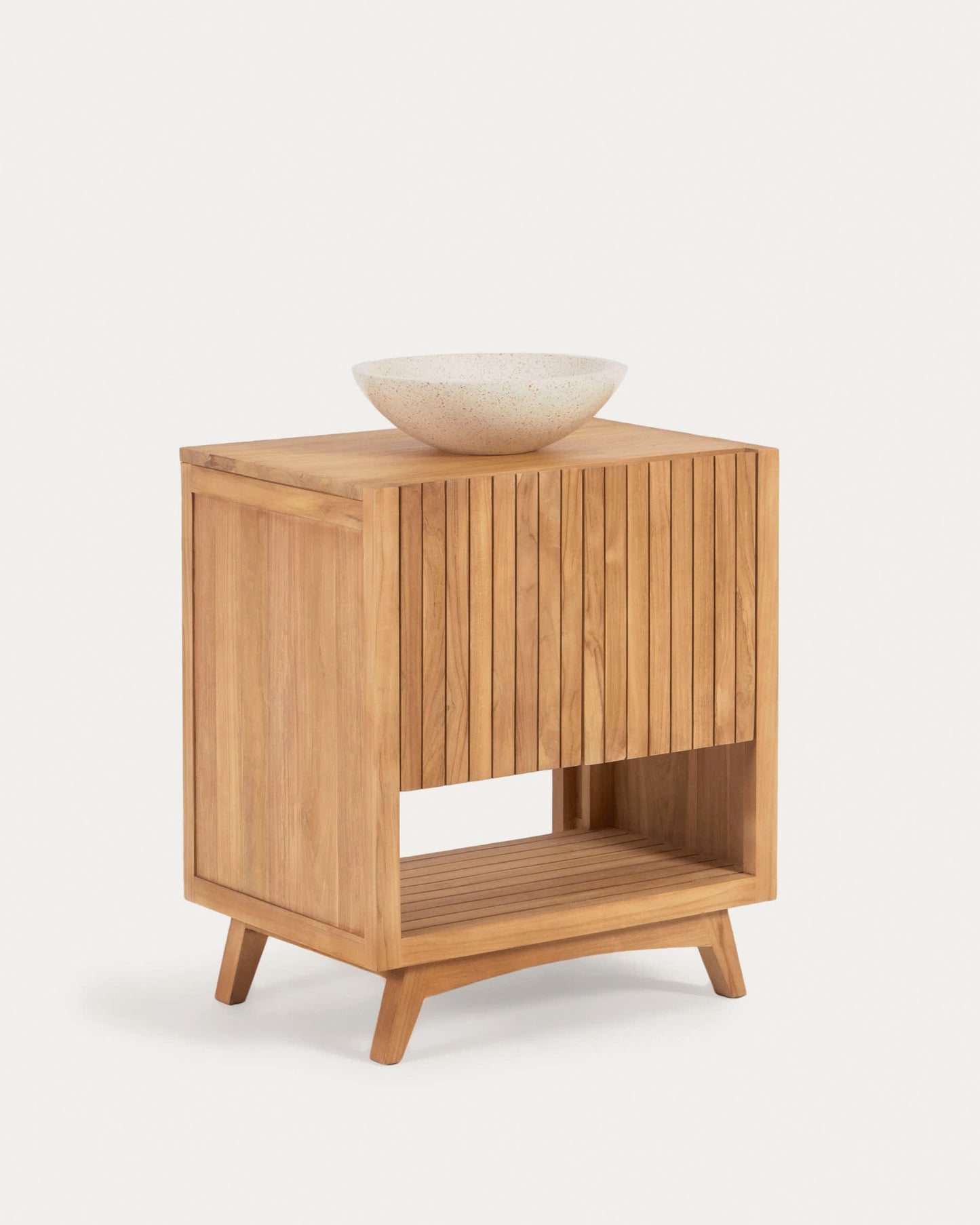 Mobile bagno rettangolare Kuveni in legno massiccio di teak 70 x 50 cm