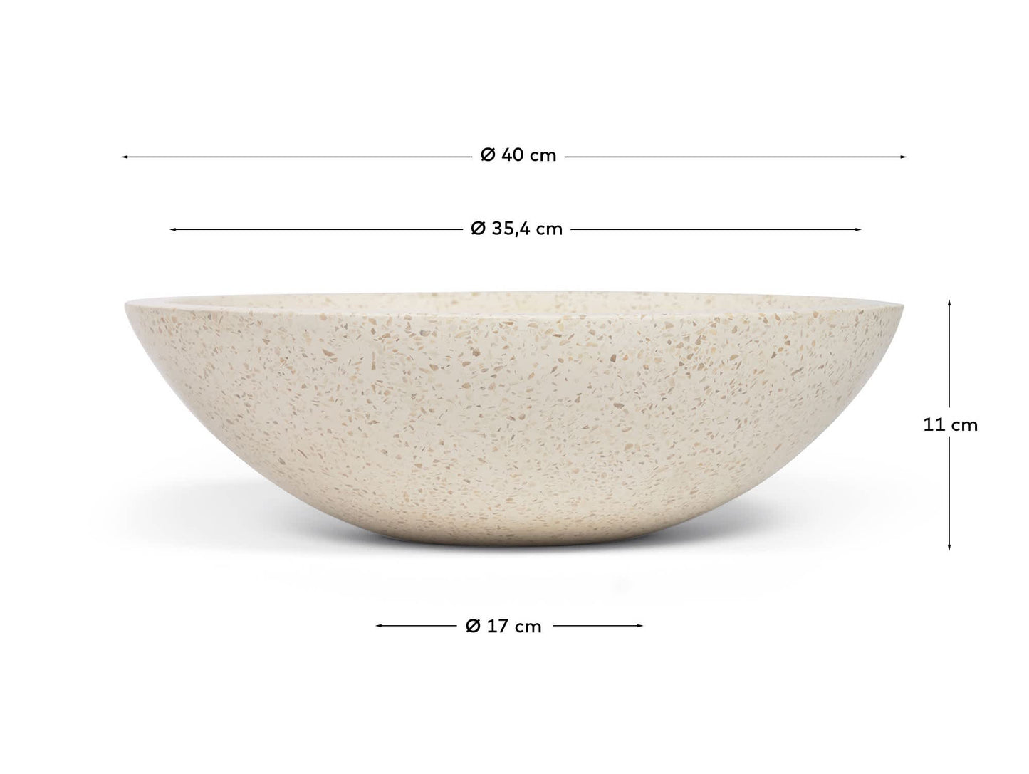Lavabo Delina terrazzo bianco Ø 40 cm