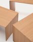 Set Litto con 3 tavolini a nido impiallacciatura in rovere 60 x 40 / 51 x 36 / 42 x 31 cm