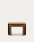 Set Litto con 3 tavolini a nido impiallacciatura in rovere 60 x 40 / 51 x 36 / 42 x 31 cm