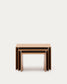 Set Litto con 3 tavolini a nido impiallacciatura in rovere 60 x 40 / 51 x 36 / 42 x 31 cm