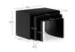 Set Litto con 3 tavolini a nido di MDF laccato nero 60 x 40 / 51 x 36 / 42 x 31 cm