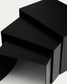 Set Litto con 3 tavolini a nido di MDF laccato nero 60 x 40 / 51 x 36 / 42 x 31 cm