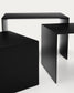 Set Litto con 3 tavolini a nido di MDF laccato nero 60 x 40 / 51 x 36 / 42 x 31 cm