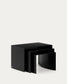 Set Litto con 3 tavolini a nido di MDF laccato nero 60 x 40 / 51 x 36 / 42 x 31 cm