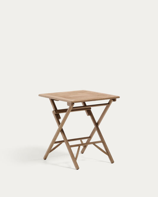 Tavolo pieghevole Dandara in legno massiccio di acacia 66 x 66 cm