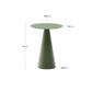 Tavolino d’appoggio Wilshire in vetro temperato smerigliato e acciaio verniciato verde opaco Ø35cm