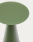 Tavolino d’appoggio Wilshire in vetro temperato smerigliato e acciaio verniciato verde opaco Ø35cm