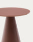 Tavolino d’appoggio Wilshire in vetro temperato smerigliato e acciaio verniciato terracotta satinato Ø30cm