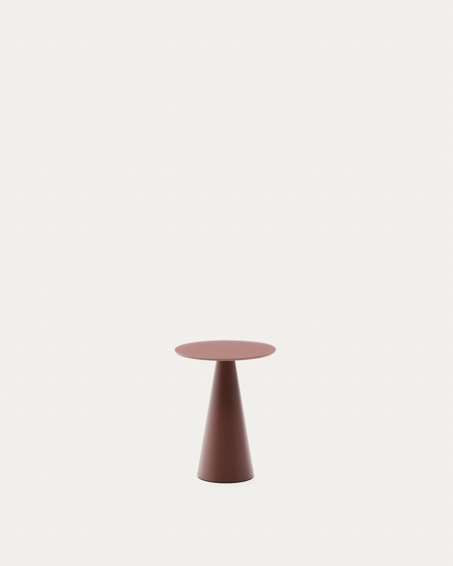 Tavolino d’appoggio Wilshire in vetro temperato smerigliato e acciaio verniciato terracotta satinato Ø30cm