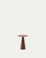 Tavolino d’appoggio Wilshire in vetro temperato smerigliato e acciaio verniciato terracotta satinato Ø30cm