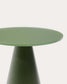 Tavolo d’appoggio Wilshire in vetro temperato smerigliato e acciaio verniciato verde opaco Ø30cm