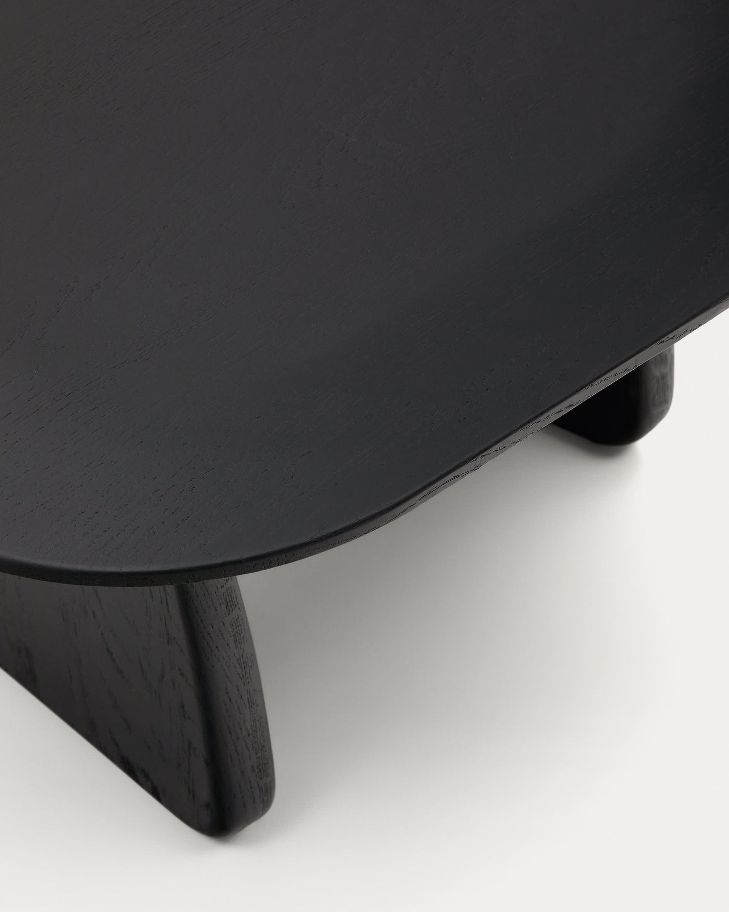 Tavolino Pirita di legno massello di rovere con finitura nero 70,6 x 70 cm