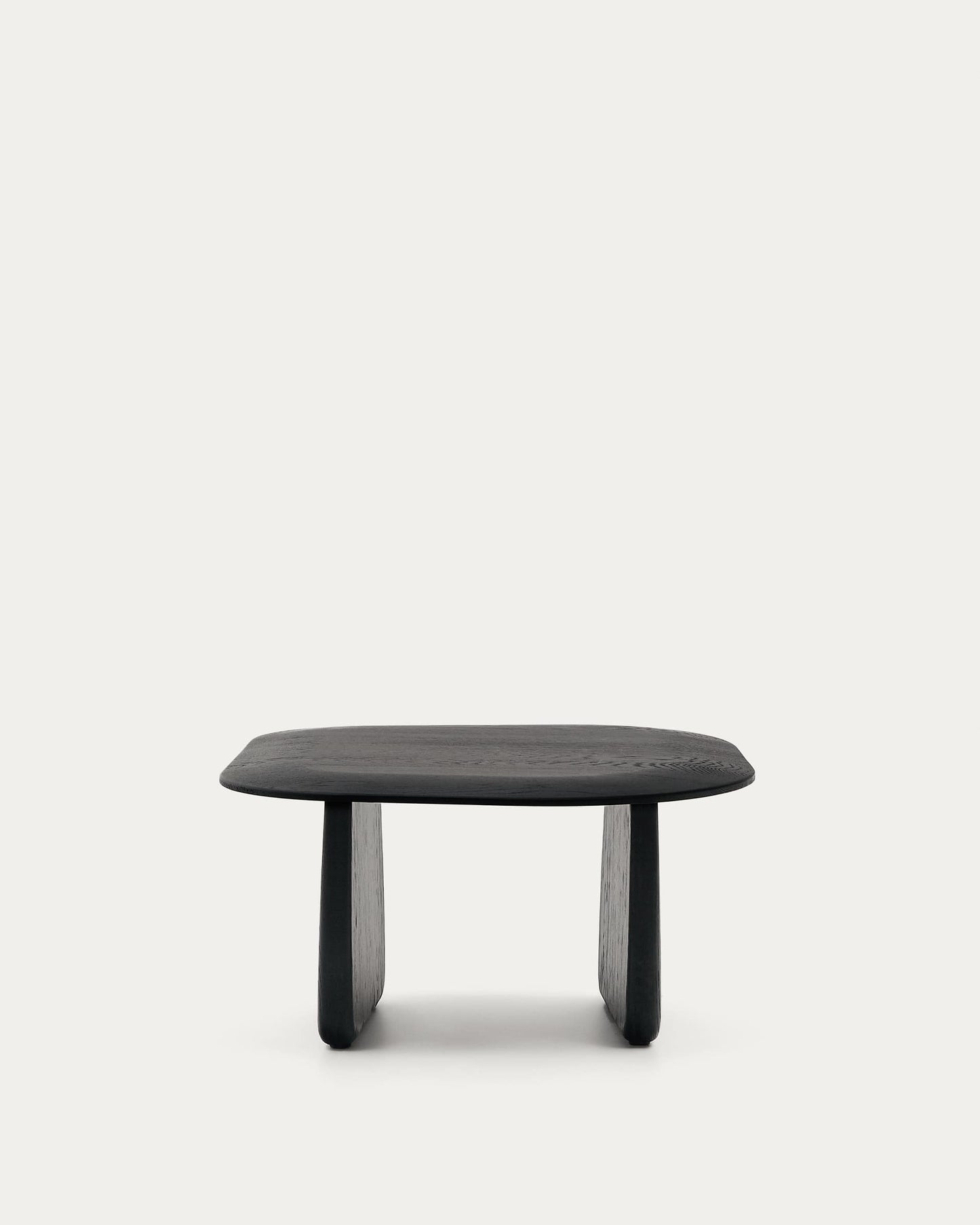 Tavolino Pirita di legno massello di rovere con finitura nero 70,6 x 70 cm