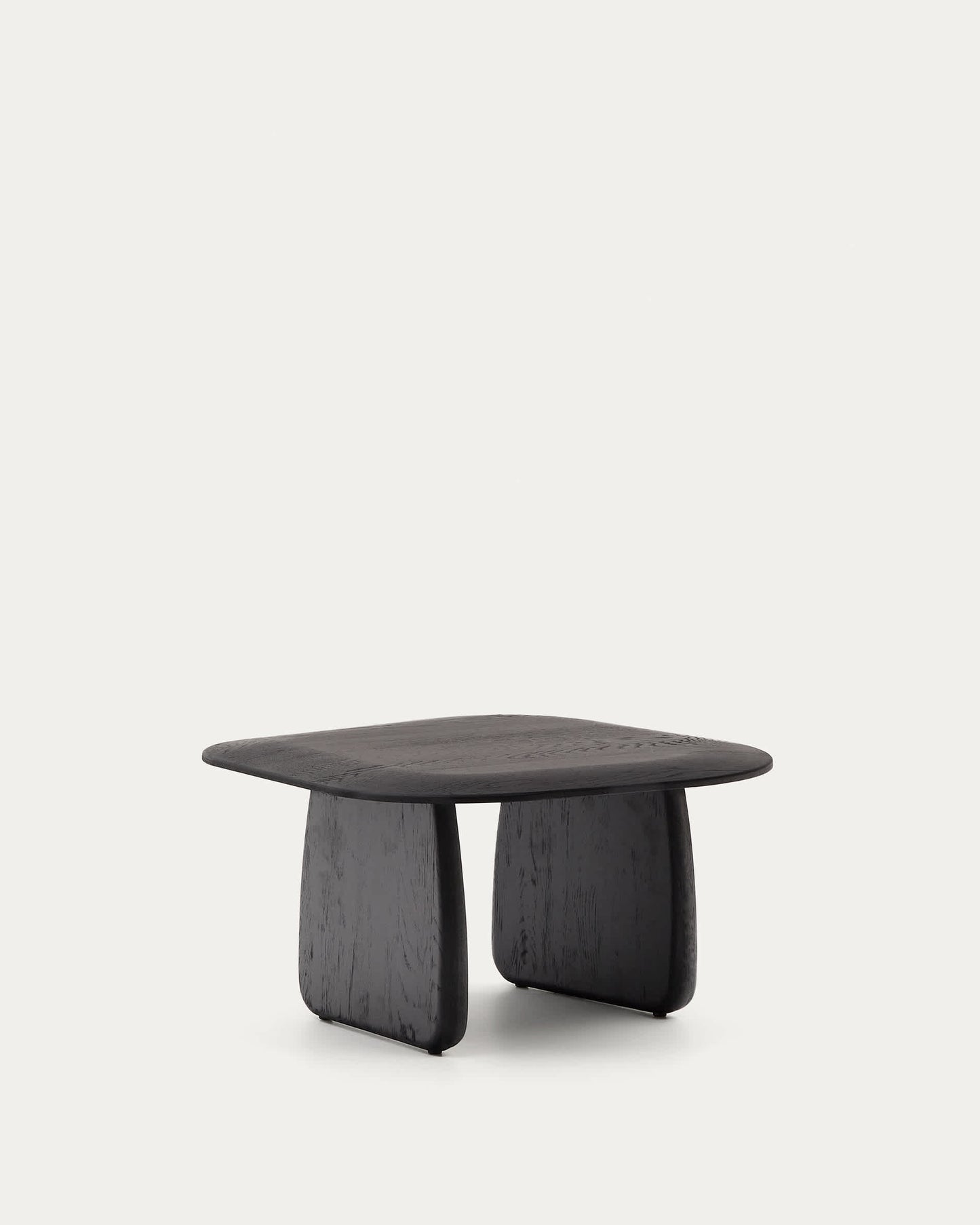 Tavolino Pirita di legno massello di rovere con finitura nero 70,6 x 70 cm