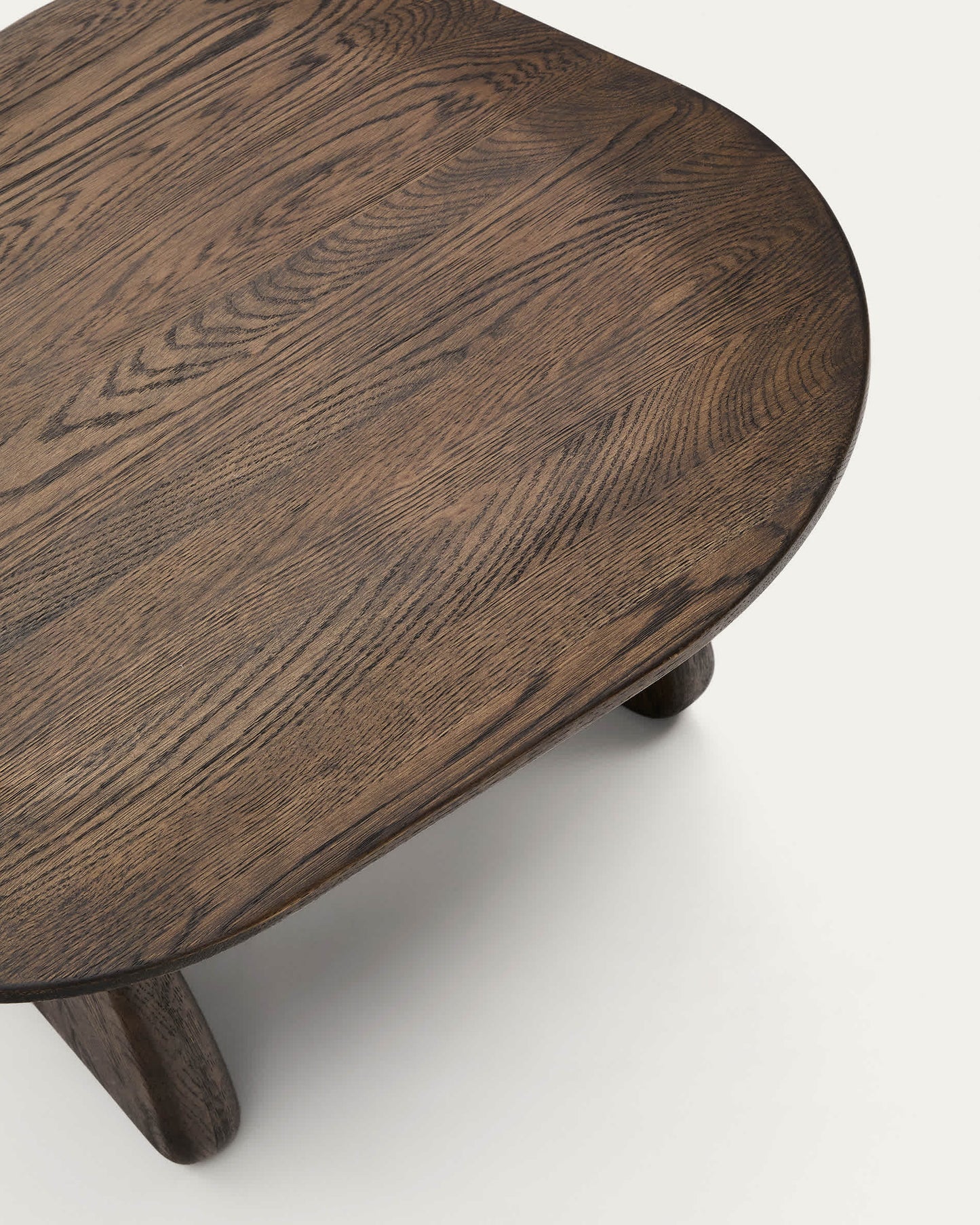 Tavolino Pirita di legno massello di rovere con finitura scura 70,6 x 70 cm