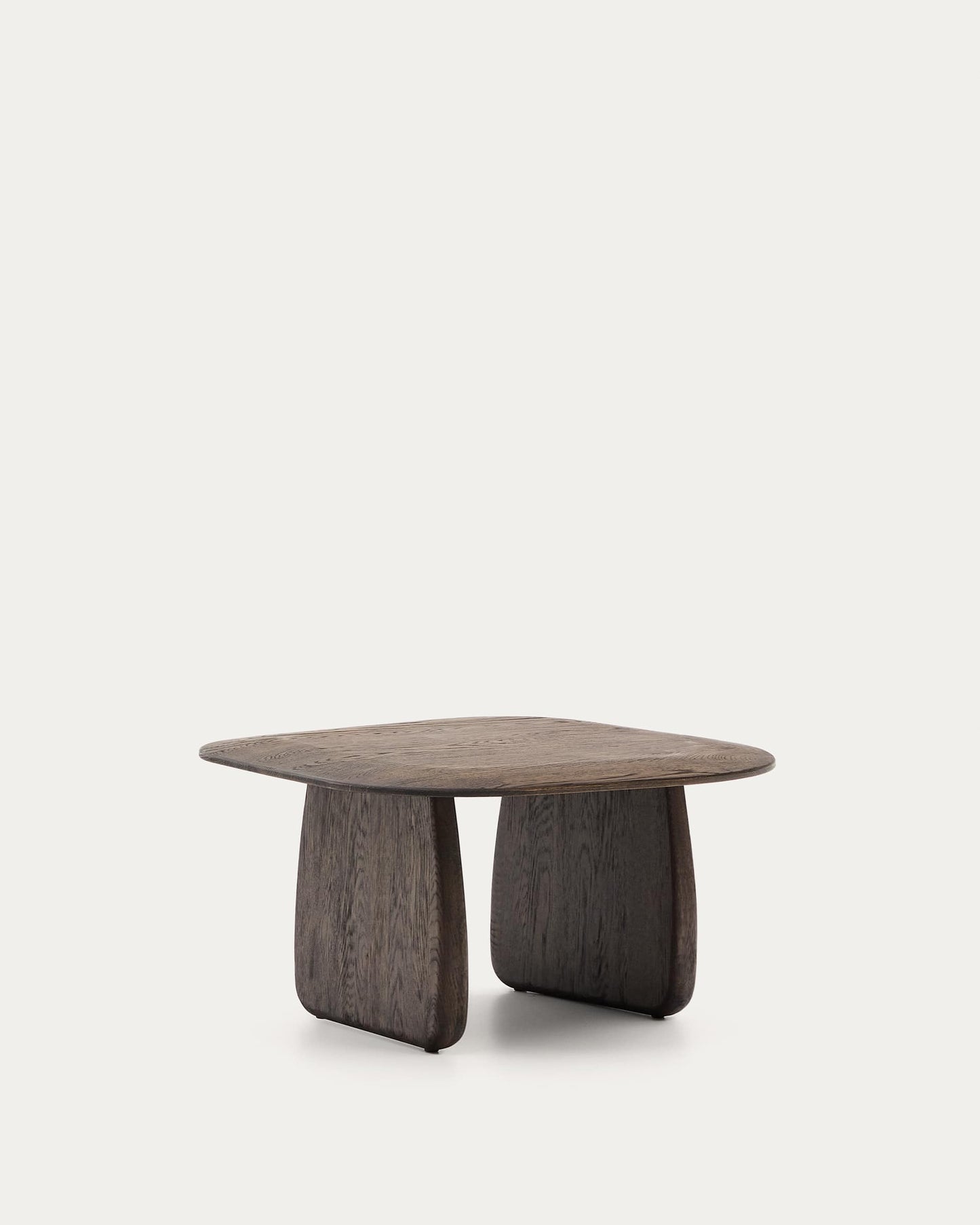 Tavolino Pirita di legno massello di rovere con finitura scura 70,6 x 70 cm