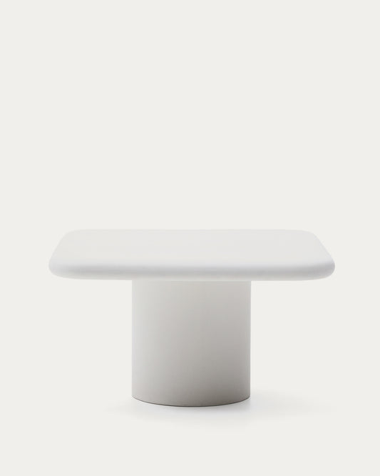 Tavolo Addaia in cemento bianco 135 x135 cm