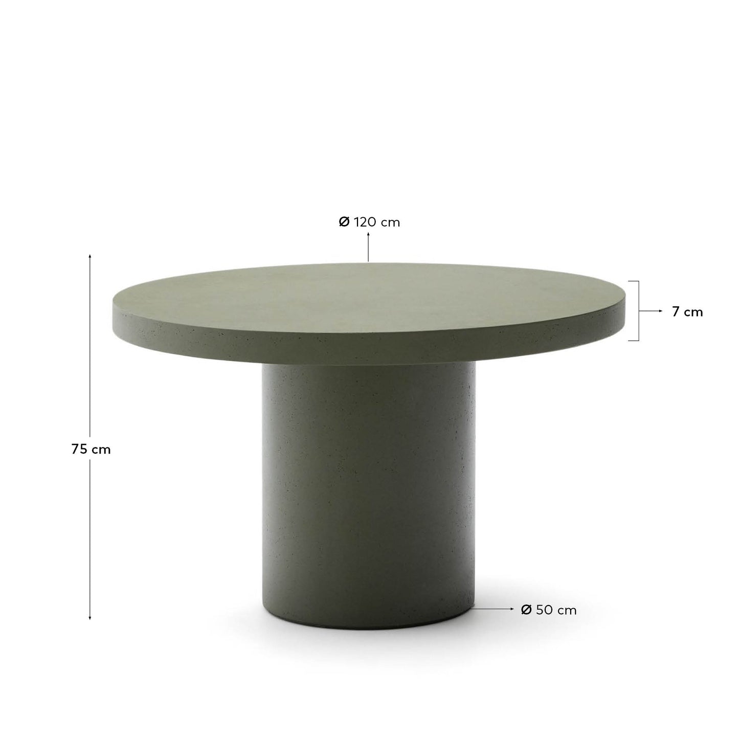 Tavolo rotondo Aiguablava in cemento verde Ø 120 cm