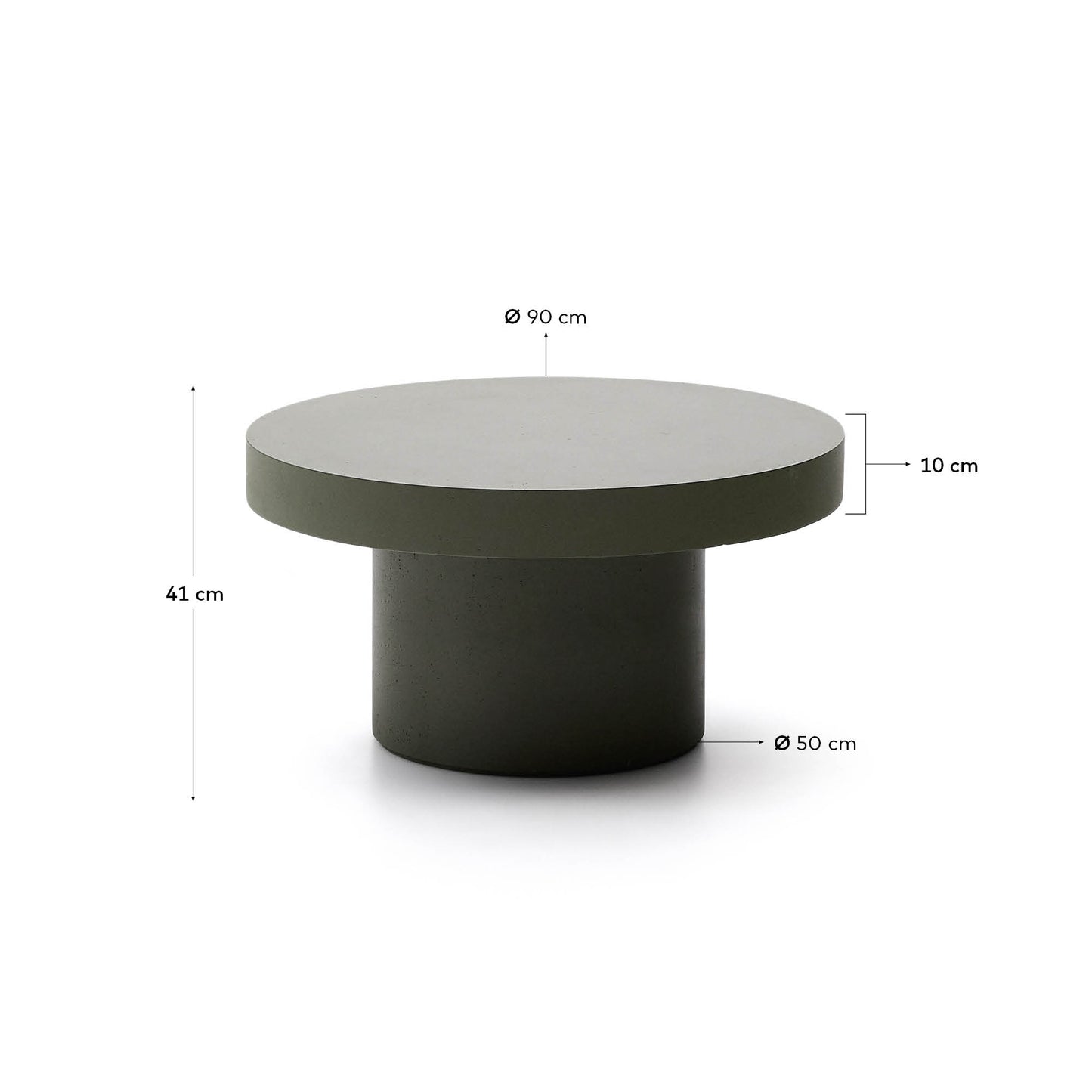Tavolino Aiguablava in cemento verde Ø 90 cm