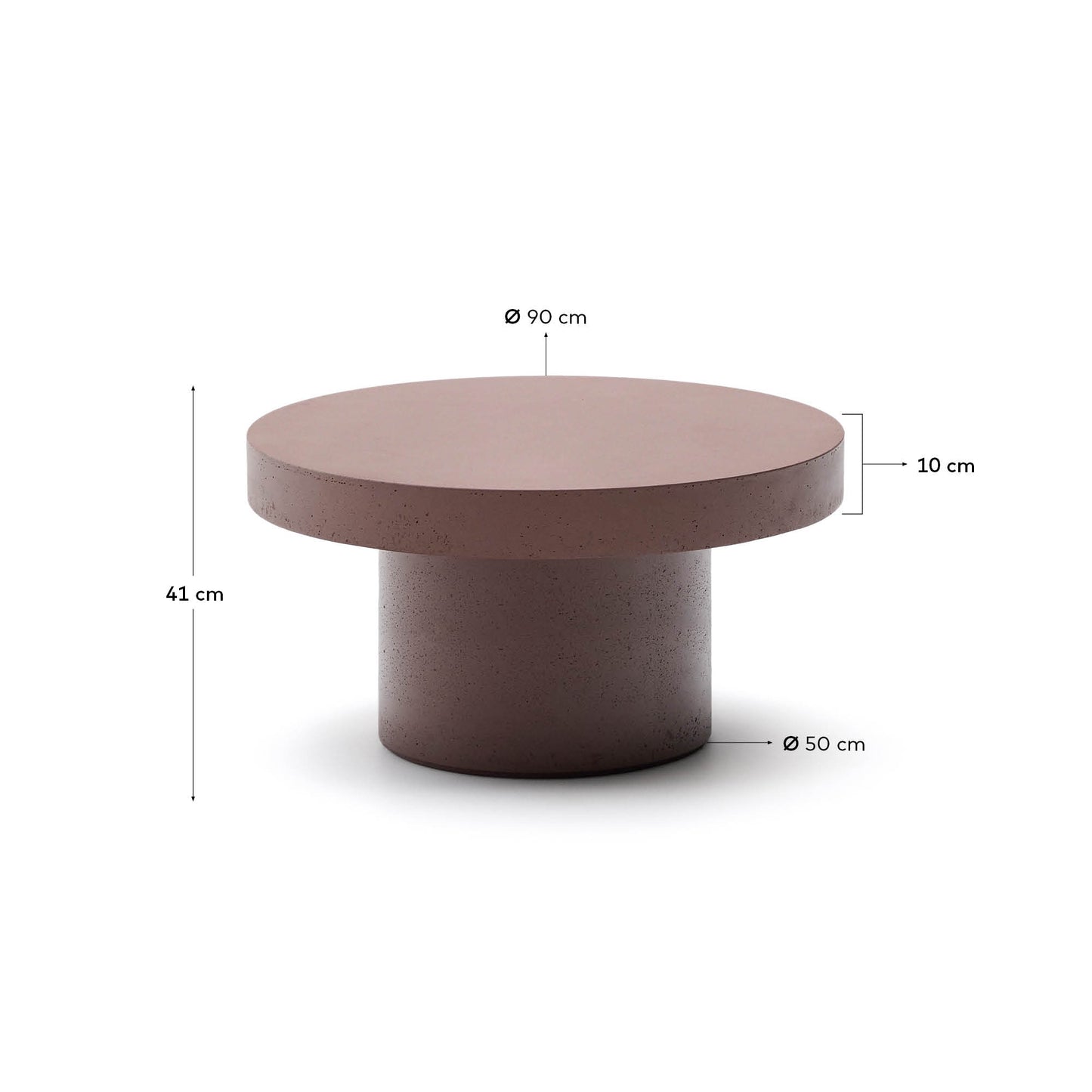Tavolino da salotto Aiguablava in cemento terracotta Ø 90 cm
