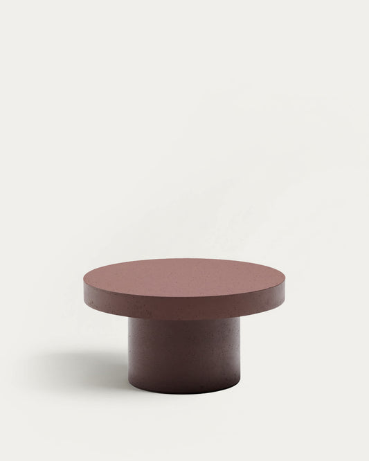 Tavolino da salotto Aiguablava in cemento terracotta Ø 90 cm
