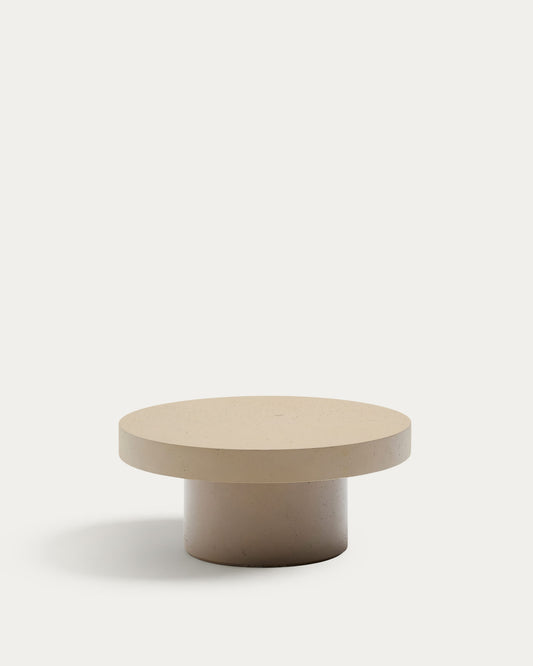 Tavolino Aiguablava in cemento beige Ø 66 cm