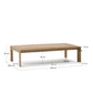 Tavolino da salotto Ambra in legno massiccio di acacia con finitura chiara 82,5 x 140 cm