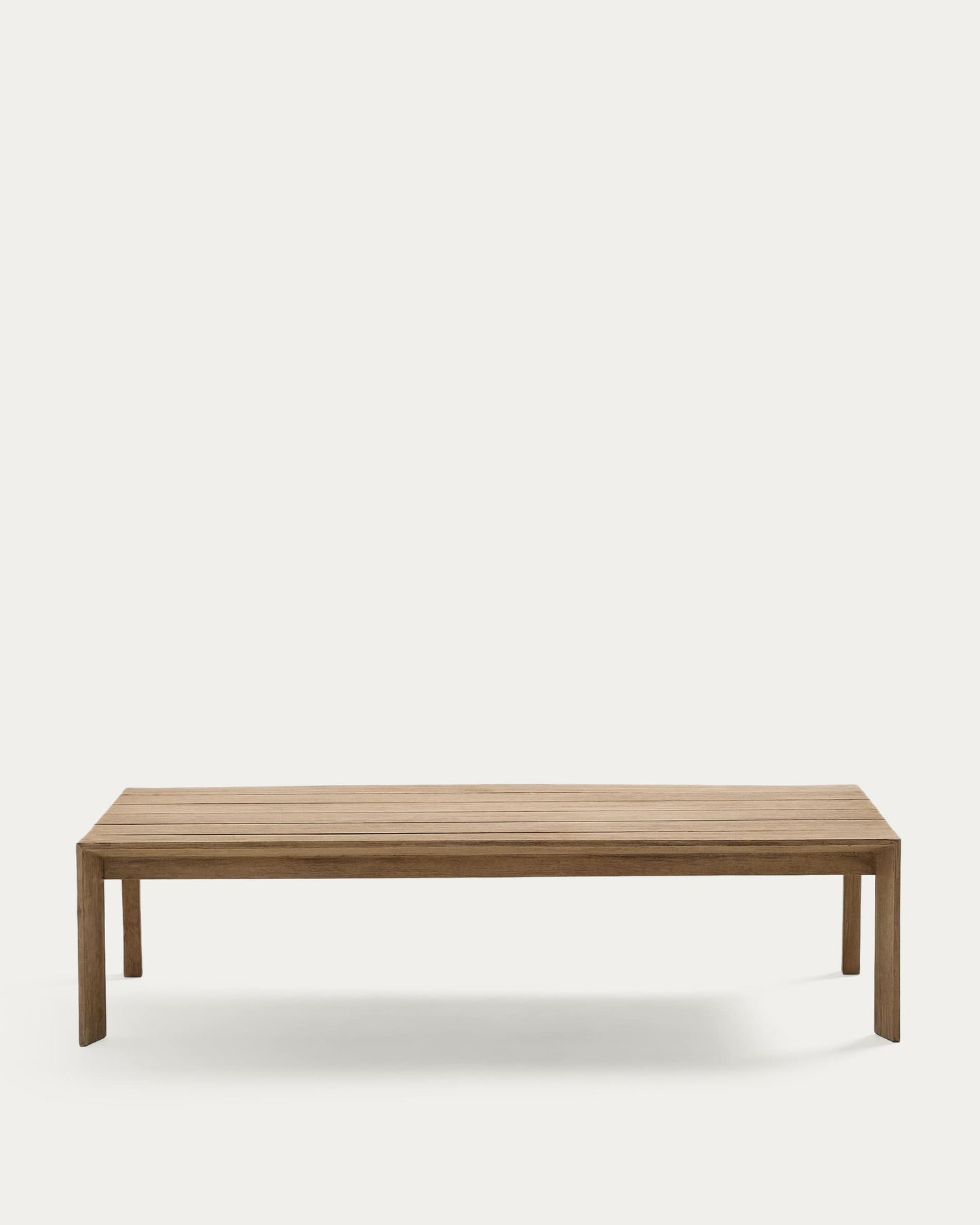 Tavolino da salotto Ambra in legno massiccio di acacia con finitura chiara 82,5 x 140 cm