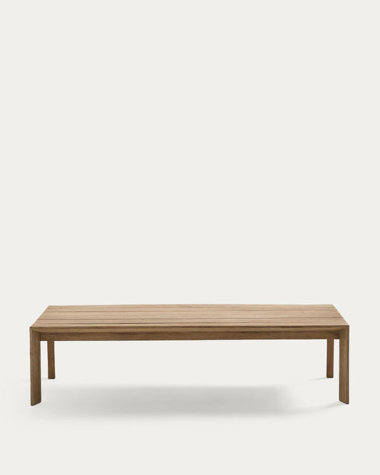 Tavolino da salotto Ambra in legno massiccio di acacia con finitura chiara 82,5 x 140 cm
