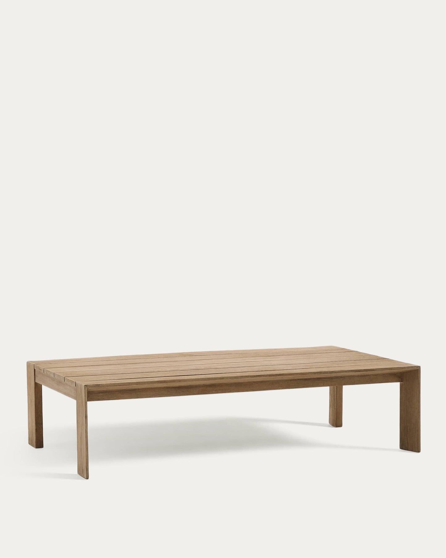 Tavolino da salotto Ambra in legno massiccio di acacia con finitura chiara 82,5 x 140 cm