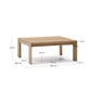 Tavolino da salotto Ambra in legno massiccio di acacia con finitura chiara 82,5 x 82,5 cm