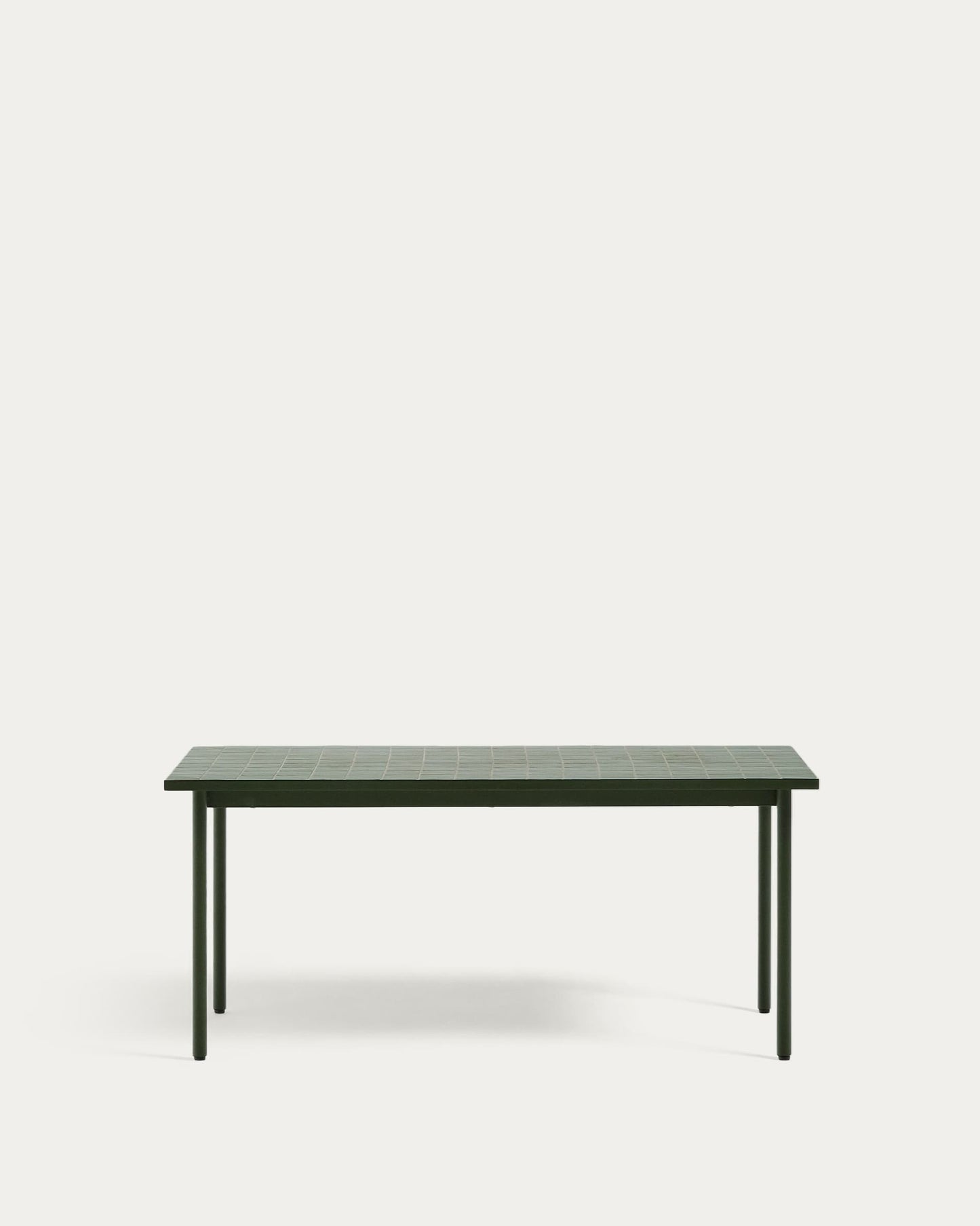 Tavolo da esterno Maurina in acciaio zincato e piastrelle verdi 182 x 91 cm