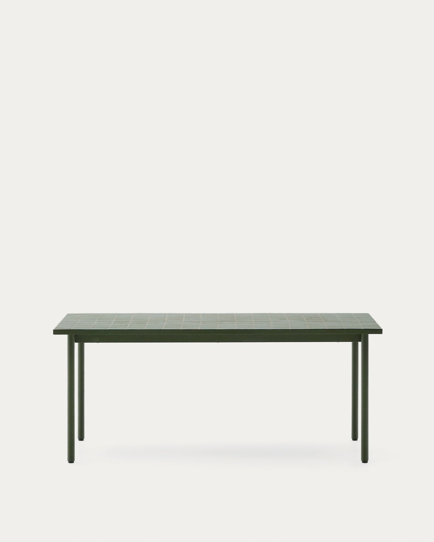 Tavolo da esterno Maurina in acciaio zincato e piastrelle verdi 223 x 101 cm