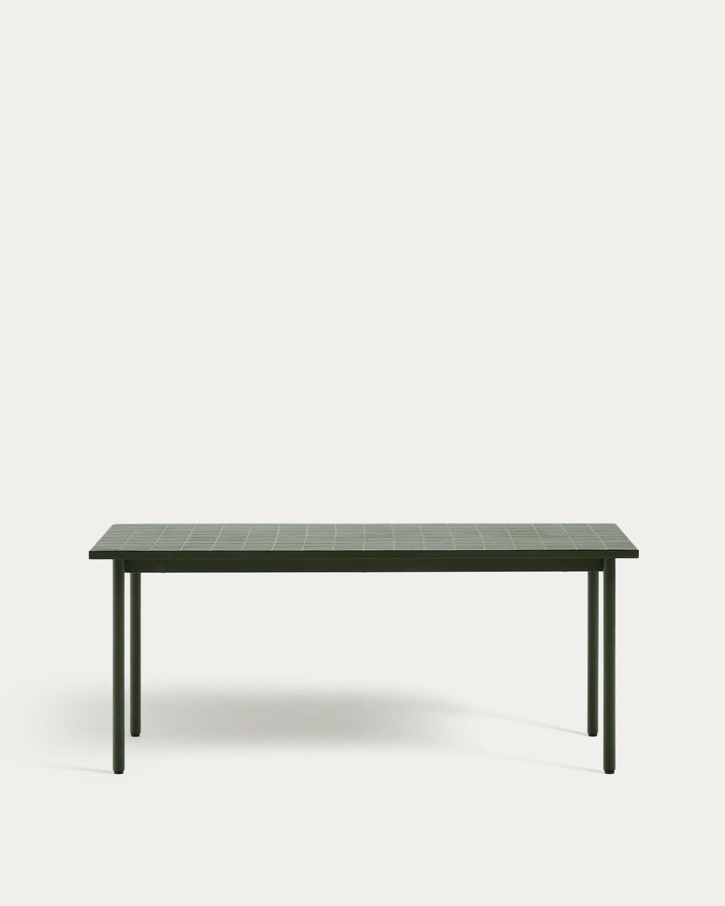 Tavolo da esterno Maurina in acciaio zincato e piastrelle verdi 223 x 101 cm