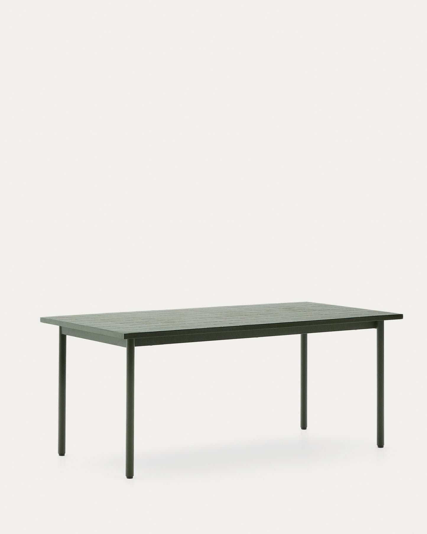 Tavolo da esterno Maurina in acciaio zincato e piastrelle verdi 223 x 101 cm