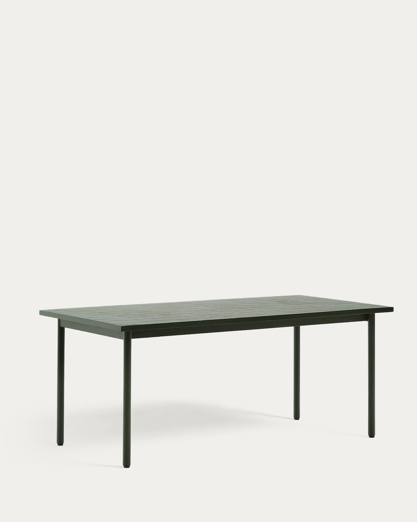 Tavolo da esterno Maurina in acciaio zincato e piastrelle verdi 223 x 101 cm