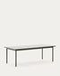 Tavolo da esterno Maurina in acciaio zincato verde e piastrelle color écru 223 x 101 cm