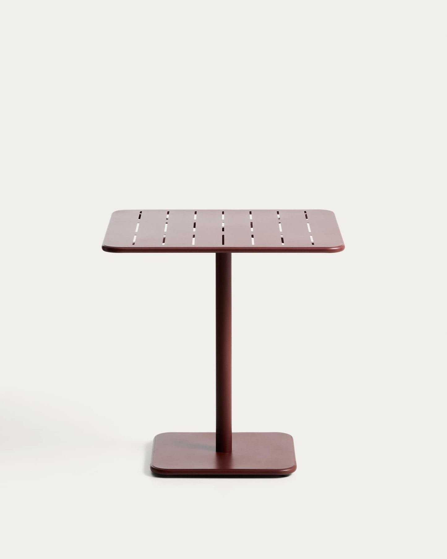 Tavolo da esterno Brai in acciaio zincato bordeaux 70 x 70 cm