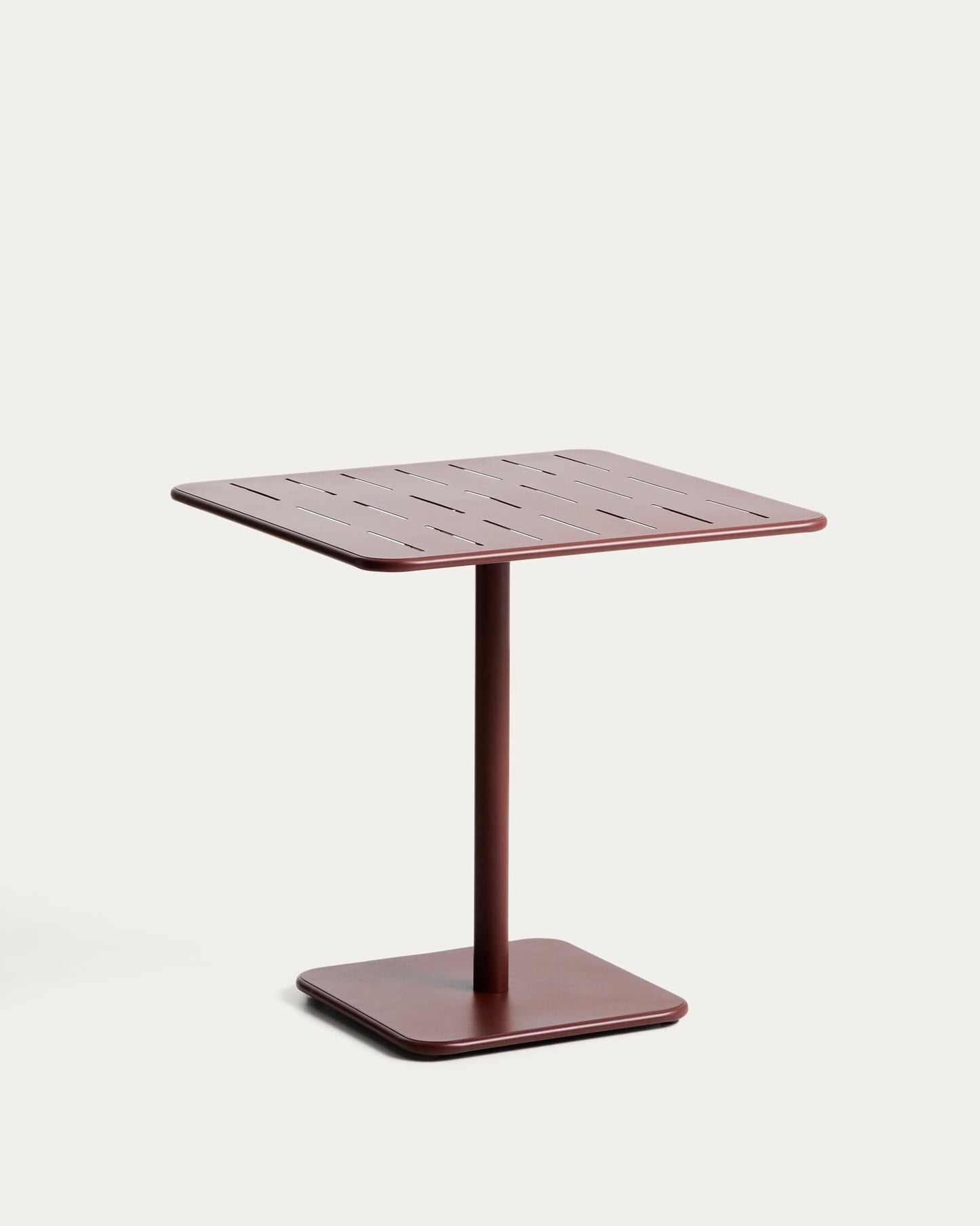 Tavolo da esterno Brai in acciaio zincato bordeaux 70 x 70 cm