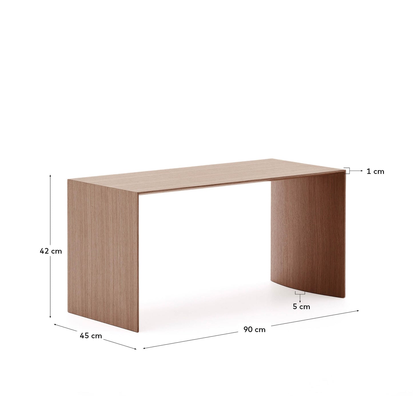 Tavolino salotto Litto impiallacciatura in noce 90 x 45 cm