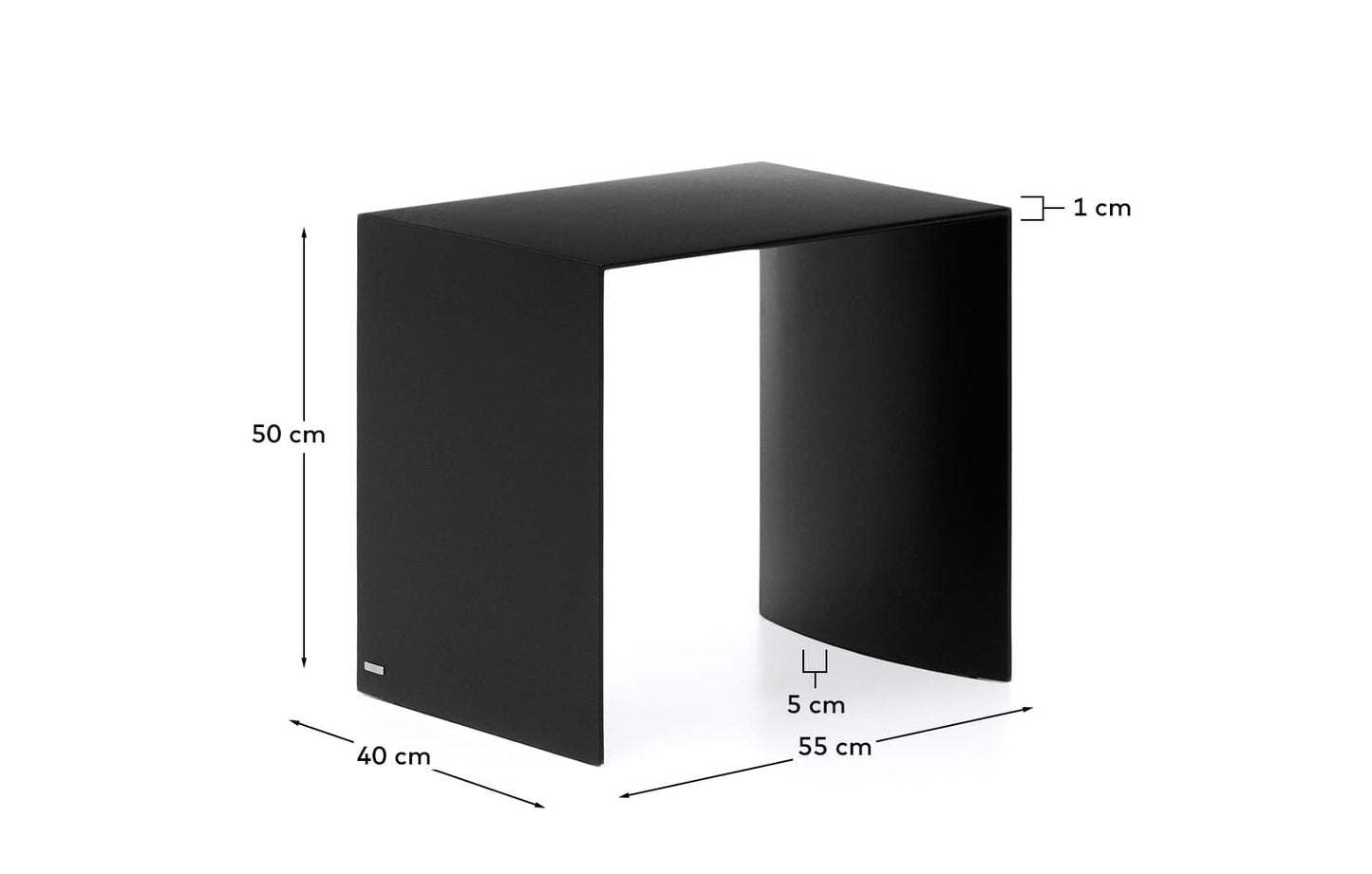 Tavolo d’appoggio Litto MDF laccato nero 55 x 40 cm