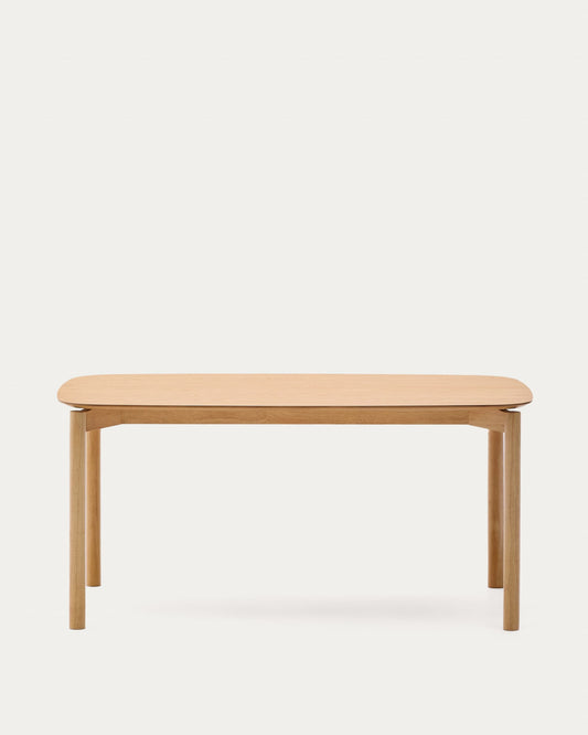 Tavolo Indara in impiallacciato di frassino e legno massello di hevea con finitura naturale 160 x 90 cm