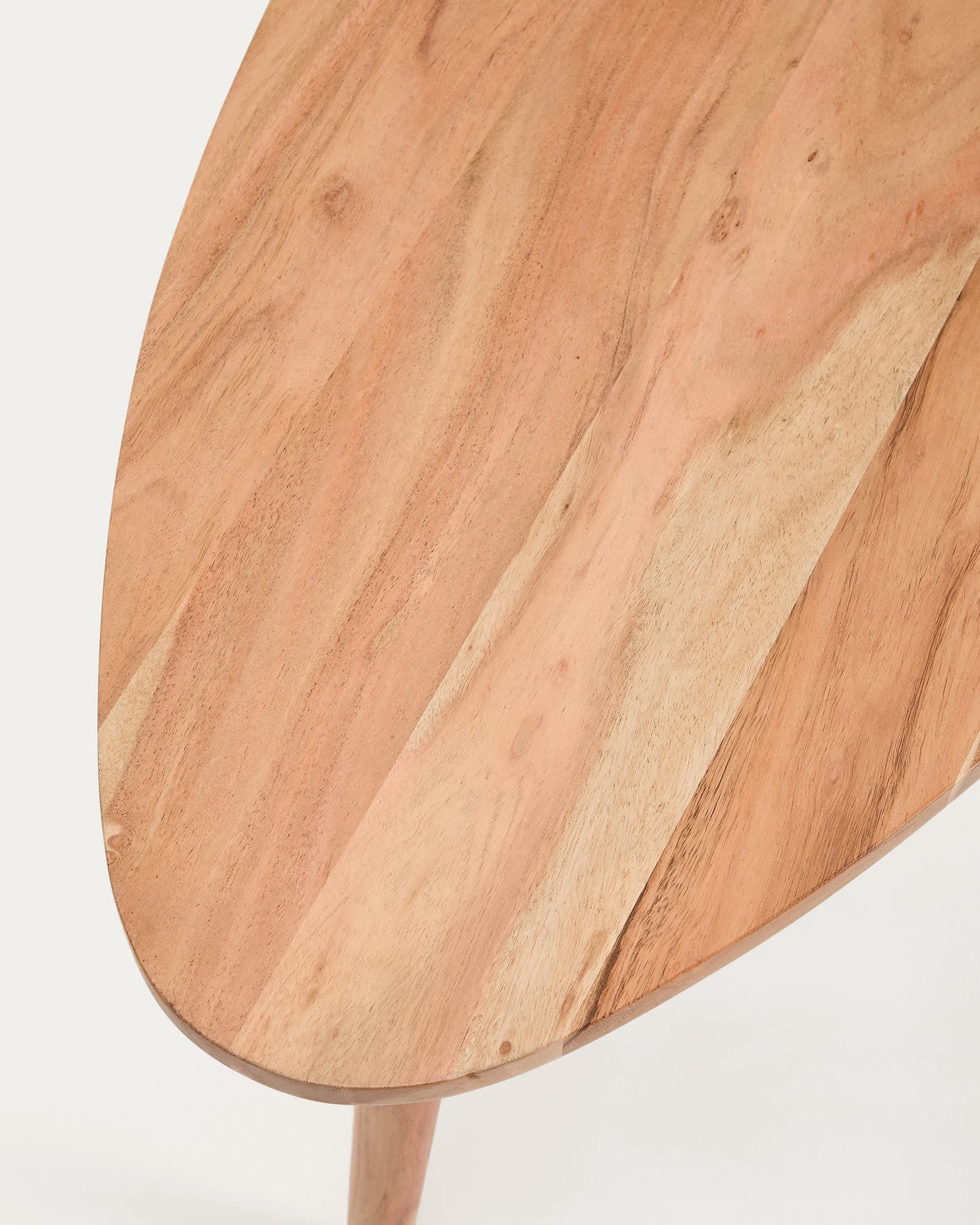 Tavolino da salotto Duvani in legno massiccio di acacia con finitura sbiancata Ø110 x 60 cm
