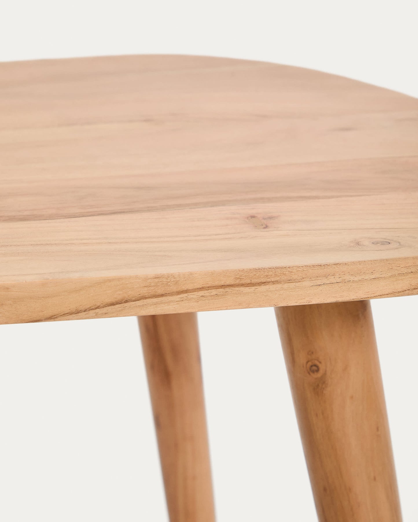 Tavolino da salotto Duvani in legno massiccio di acacia con finitura sbiancata Ø110 x 60 cm
