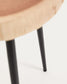 Tavolino da appoggio Tanive in legno massiccio di acacia con finitura sbiancata e gambe in acciaio nero Ø35 cm